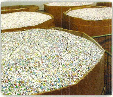 Bins of Shredded Plastic
